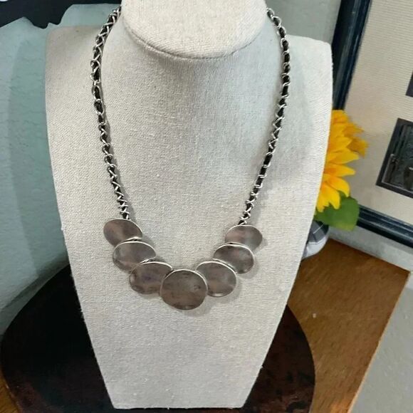 NWT Karma Bella Patina Silver Silver Necklace #J3 - Picture 2 of 3